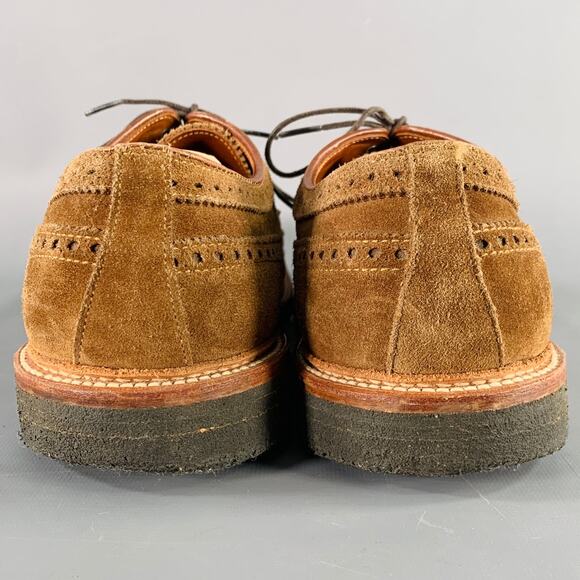 ALDEN Size 12.5 Brown Perforated Suede Wingtip Lace-Up Shoes - Picture 3 of 10